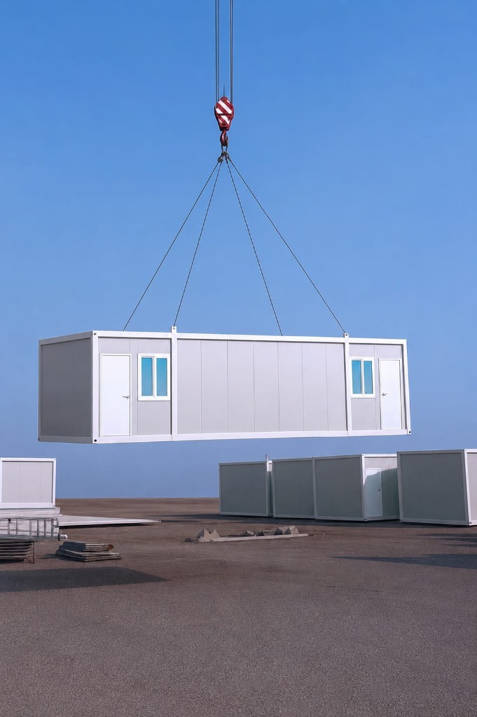 Modular unit crane installation Qatar